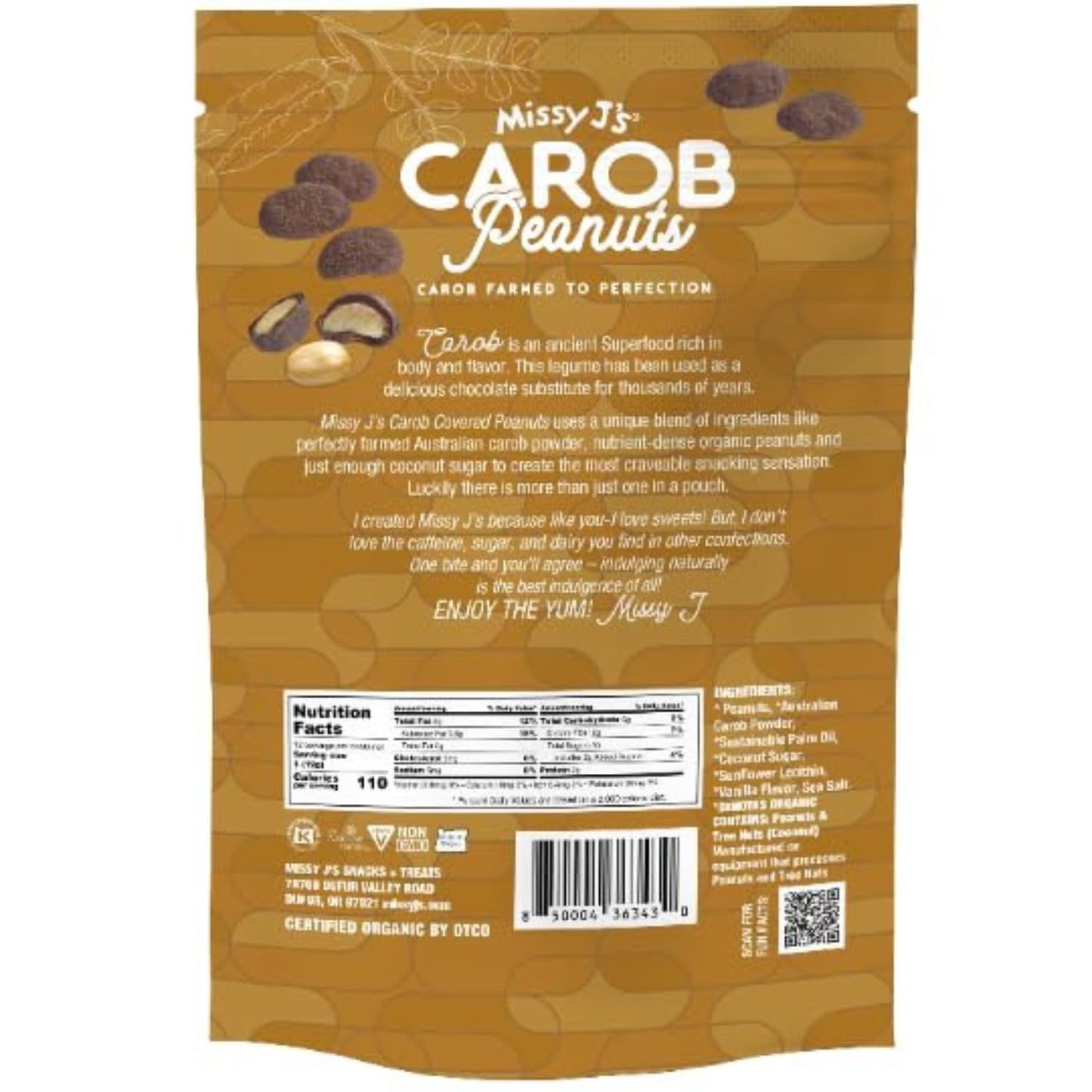 Missy J's Organic Carob Peanut Lovers Sampler pack-9 products, Vegan Gluten Free, Substitute for Chocolate, Perfect for Snacks and Treats