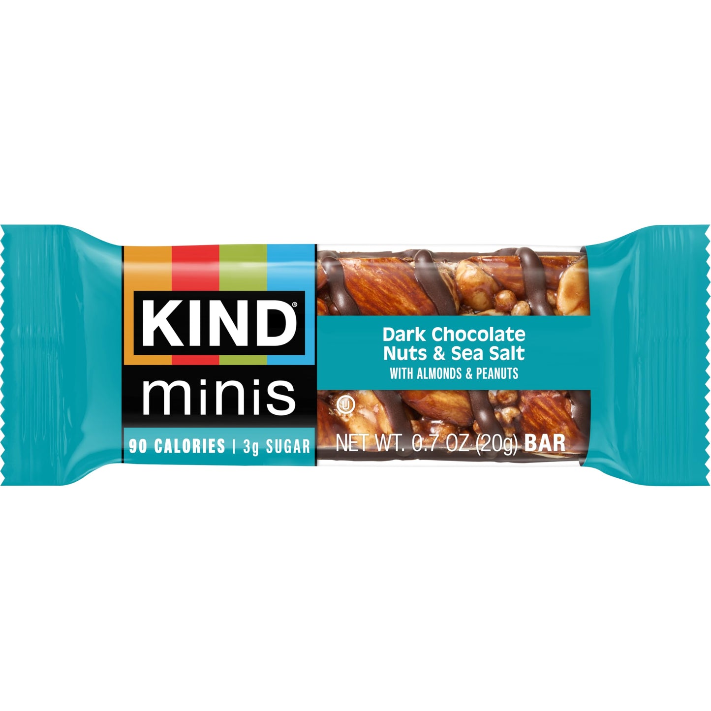 KIND Mini Snack Bars Variety Pack, Gluten Free, Low Sugar, Low Calorie Snacks, Dark Chocolate Nuts & Sea Salt, Caramel Almond & Sea Salt, 20 Count