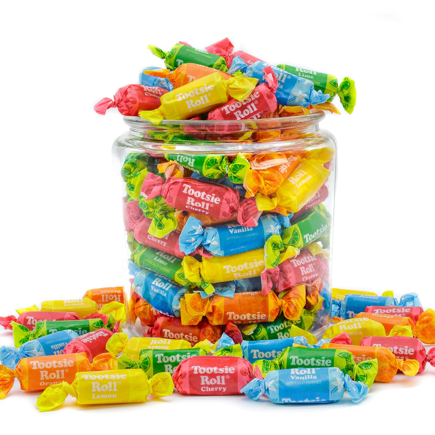 FRUIT CHEWS Candy 2 lb - Individually Wrapped (136 Pieces), Bulk Bag, 5 Assorted Flavors, Soft & Fruity, Gluten & Peanut Free