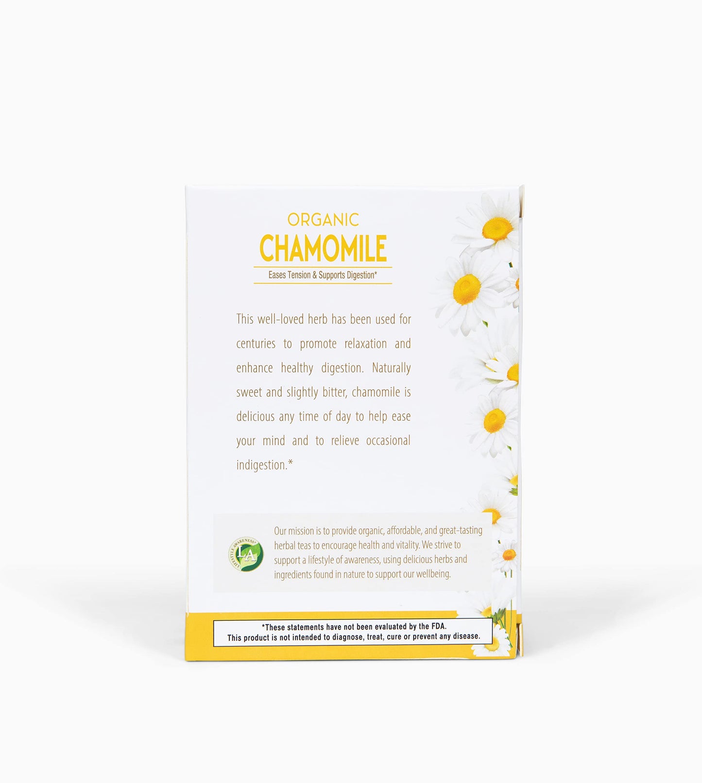 Lifestyle Awareness Organic Chamomile Tea, Caffeine Free, 20 Tea Bags, Pack of 6