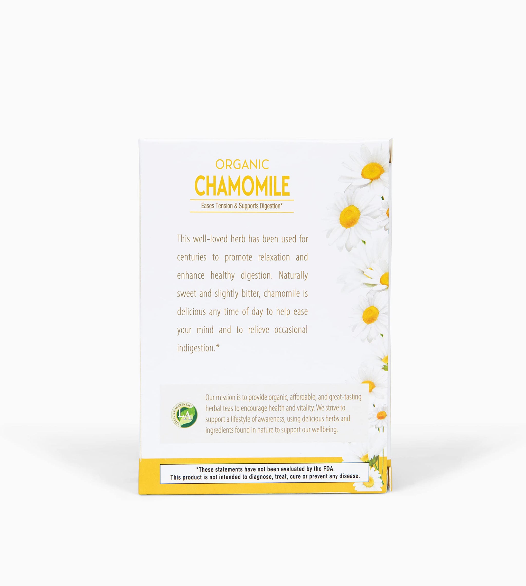 Lifestyle Awareness Organic Chamomile Tea, Caffeine Free, 20 Tea Bags, Pack of 6