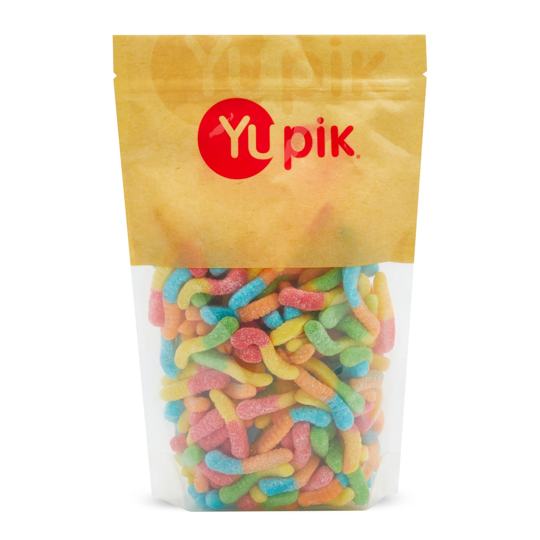 Yupik Sour Gummy Neon Worms, 2.2 lb (35.2 oz), Gluten-Free, Sweet & Sour, Fruity Flavors, Sugary Coating, Chewy Small Gummies, Fun Treat, Sweet Candy