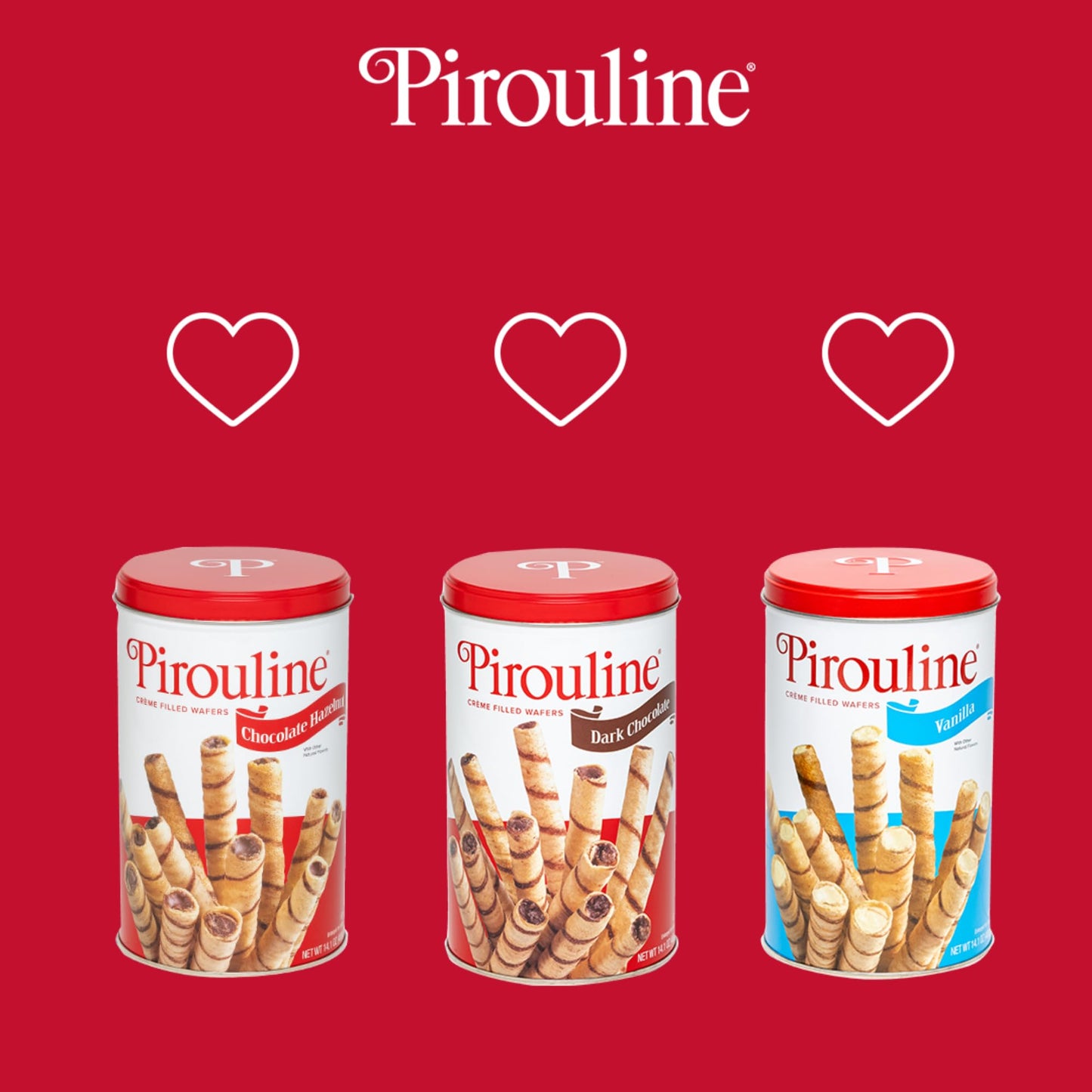Pirouline Creme Filled Wafers Cookies - Meyer Lemon Flavored - 14.1 ounce (400 gram) Can
