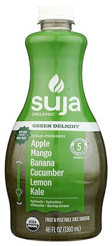 Suja Organic Green Delight Cold Pressed Juice Drink, With Spirulina, Chlorella, and Barley Grass Powders, 46 fl oz Bottle