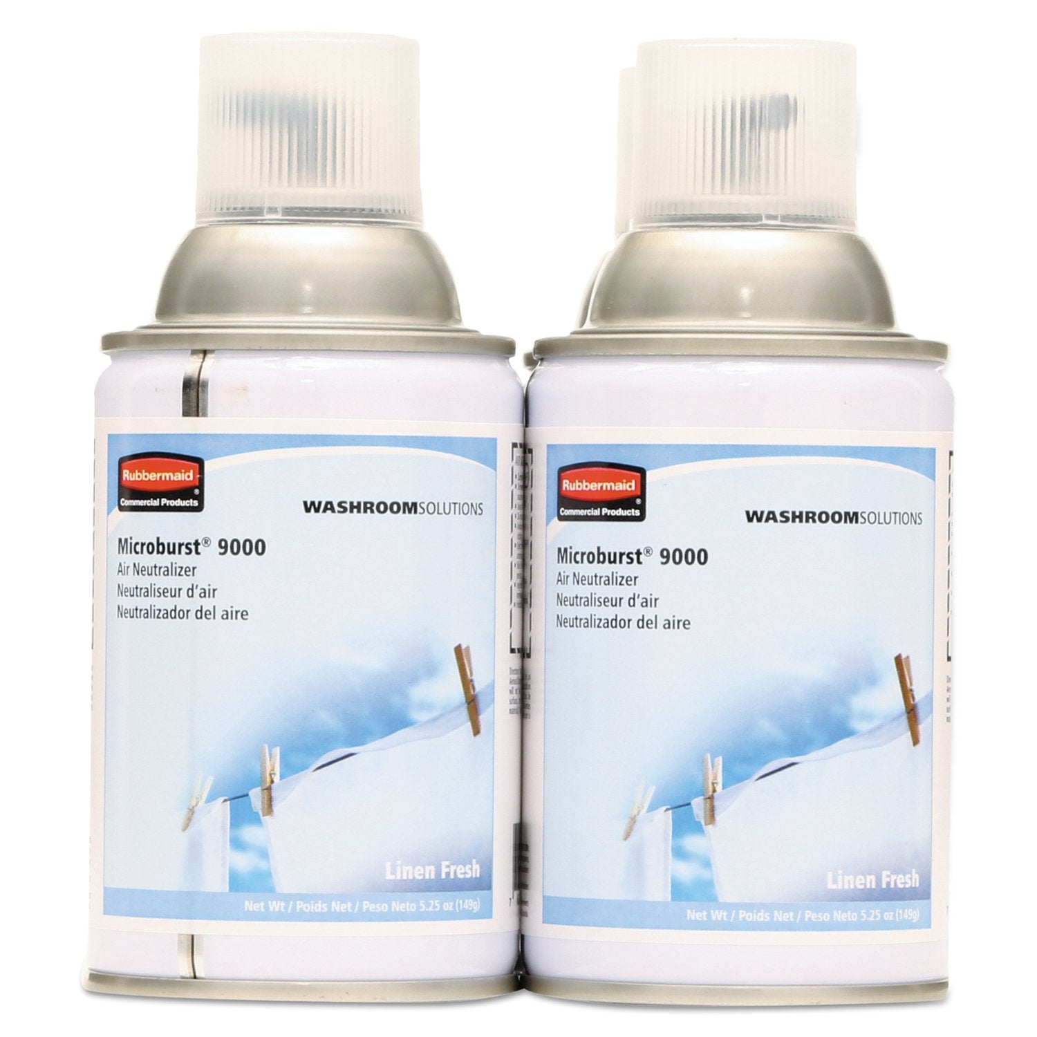 Rubbermaid Commercial Tc Microburst 9000 Air Freshener Refill, Linen Fresh, 5.3 Oz Aerosol Spray, 4/carton