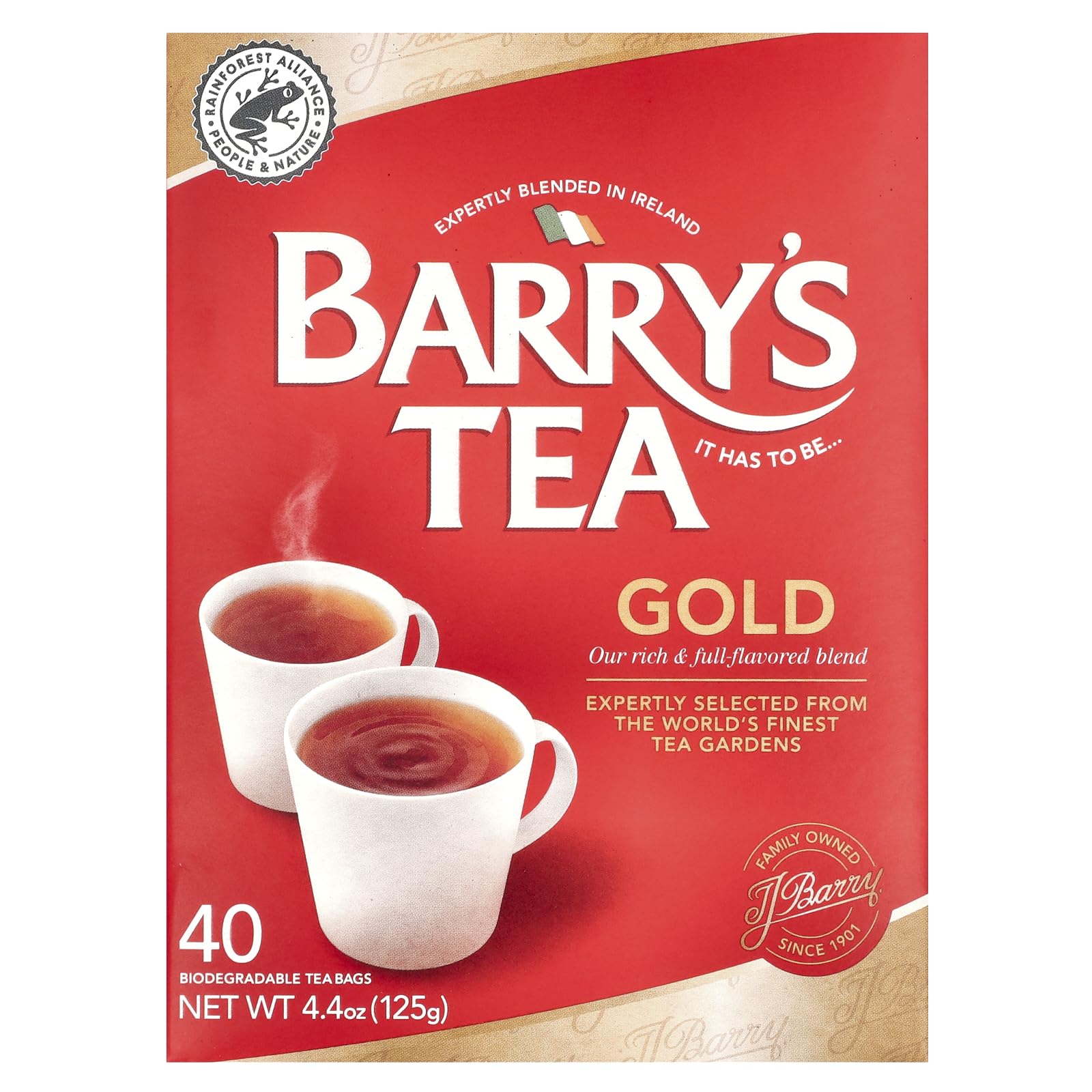 Barrys Tea Gold 40 Bags 125g (4.4oz)
