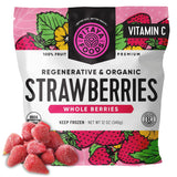 Pitaya Foods® Regenerative Organic Strawberries Whole Berries, Pre-Packaged Frozen Fruit, No Added Sugar or Preservatives, Good Source of Fiber, High