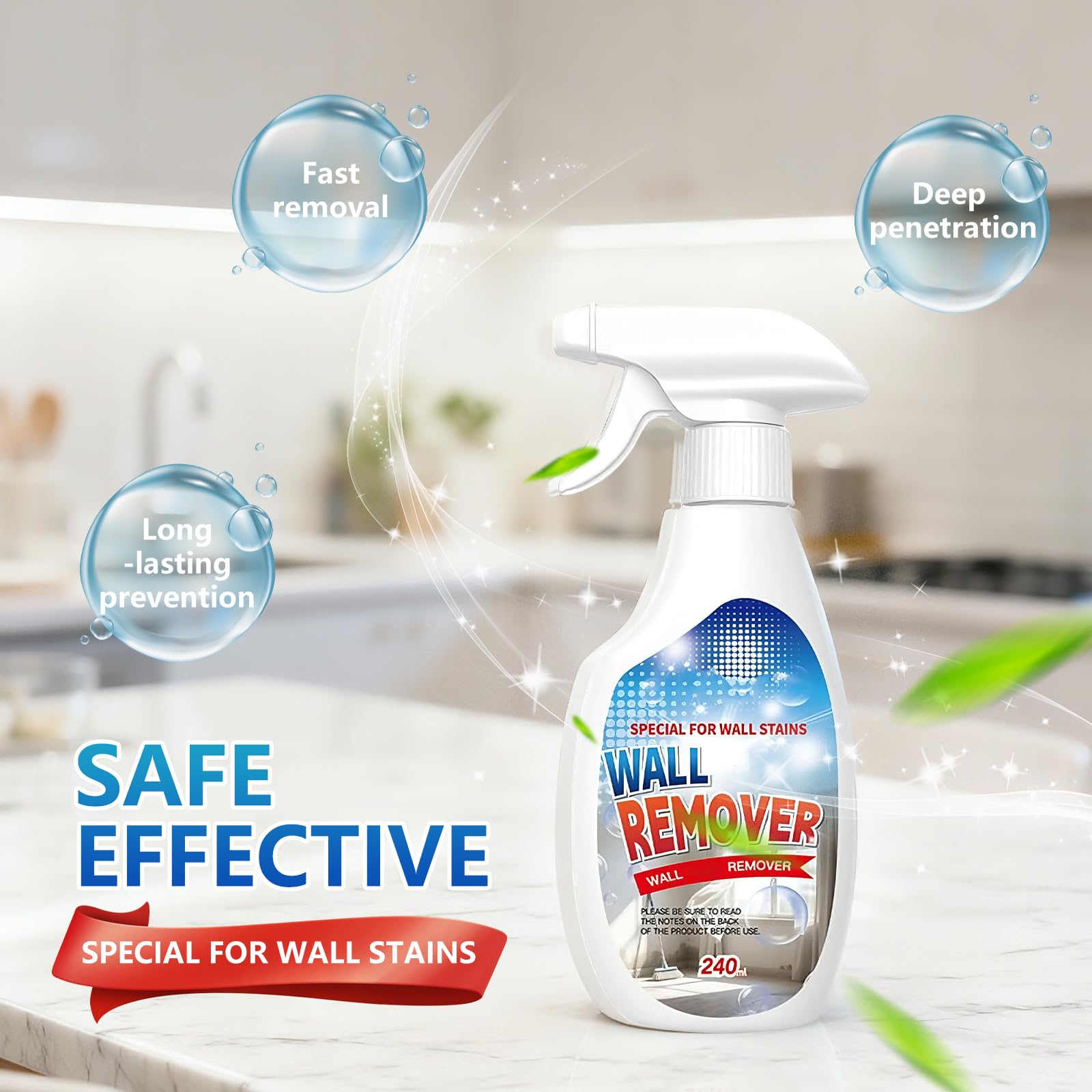YAGUAN Highly Effective Removal Spray,Wall Remover,Wall Stain Remover For Painted Walls,WallCleaning Spray,Multi-Surface Cleaning Solution,Dirt, Dust