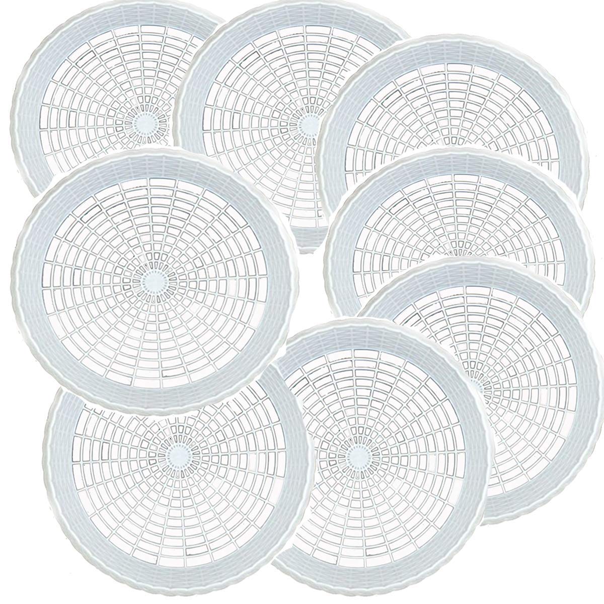 White Maryland 9" Plastic Paper Plate Holders in Count of 8