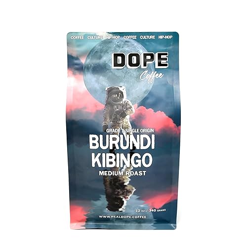 Dope Coffee Burundi Kibingo Whole Bean Coffee - Single-Origin Medium Roast, Bright Stone Fruit & Honey Notes, 12 oz Bag