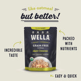 Wella Cereal Oatmeal Alternative, Gluten-Free Breakfast Hot Cereal, Grain-Free Paleo Organic Vegan High Protein Superfood, Plant-Based Non-GMO, Low in