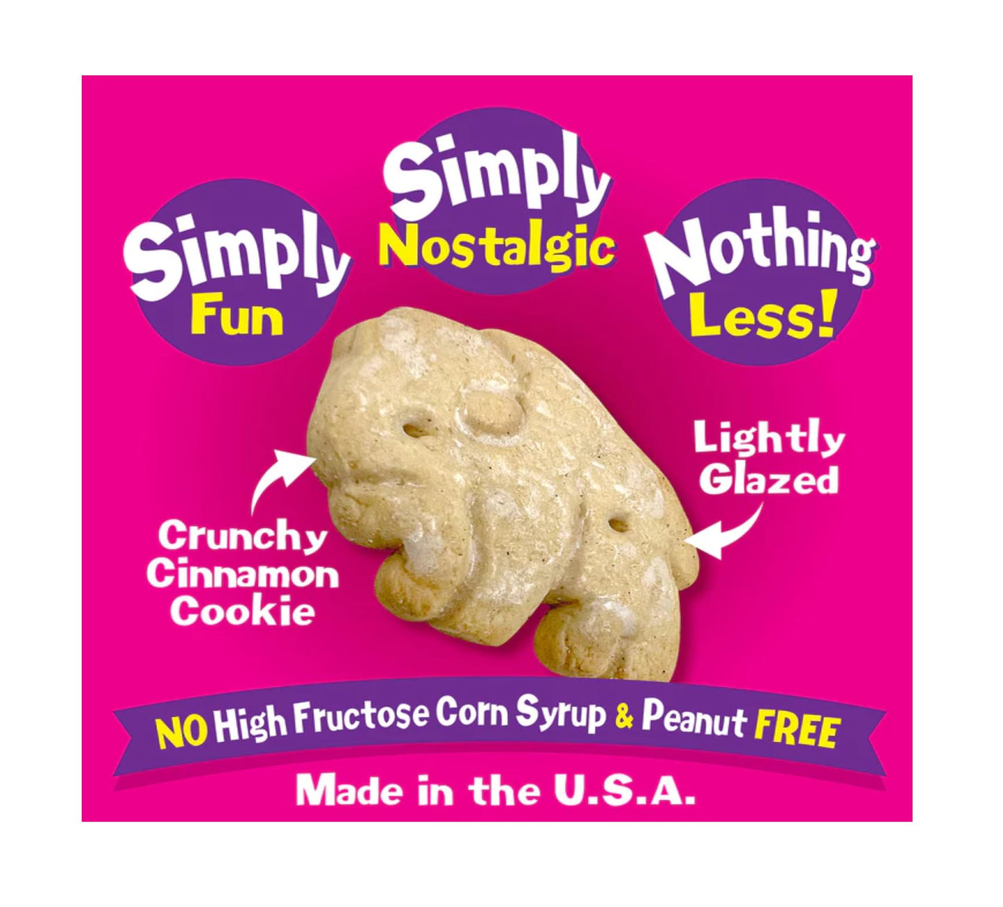 Stauffer's Simply Animals Glazed Cinnamon Bulk Bags - Pack of 2-20 oz Bags - Perfect for Sharing with the Whole Family - Tasty Treats - Great
