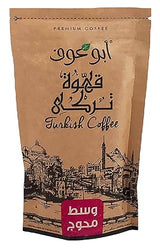 Abu Auf AbuAuf Oriental Original Turkish Coffee Cafe Arabic Arabian Arabica Ground Roasted Mud Coffee Medium Roast Blend (Medium Roast With Cardamom