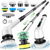 Electric Spin Scrubber, Cordless Cleaning Brush, Shower Scrubber IPX7 Waterproof Bathroom Scrubber, Adjustable Extension Handle, Floor Polishers 7
