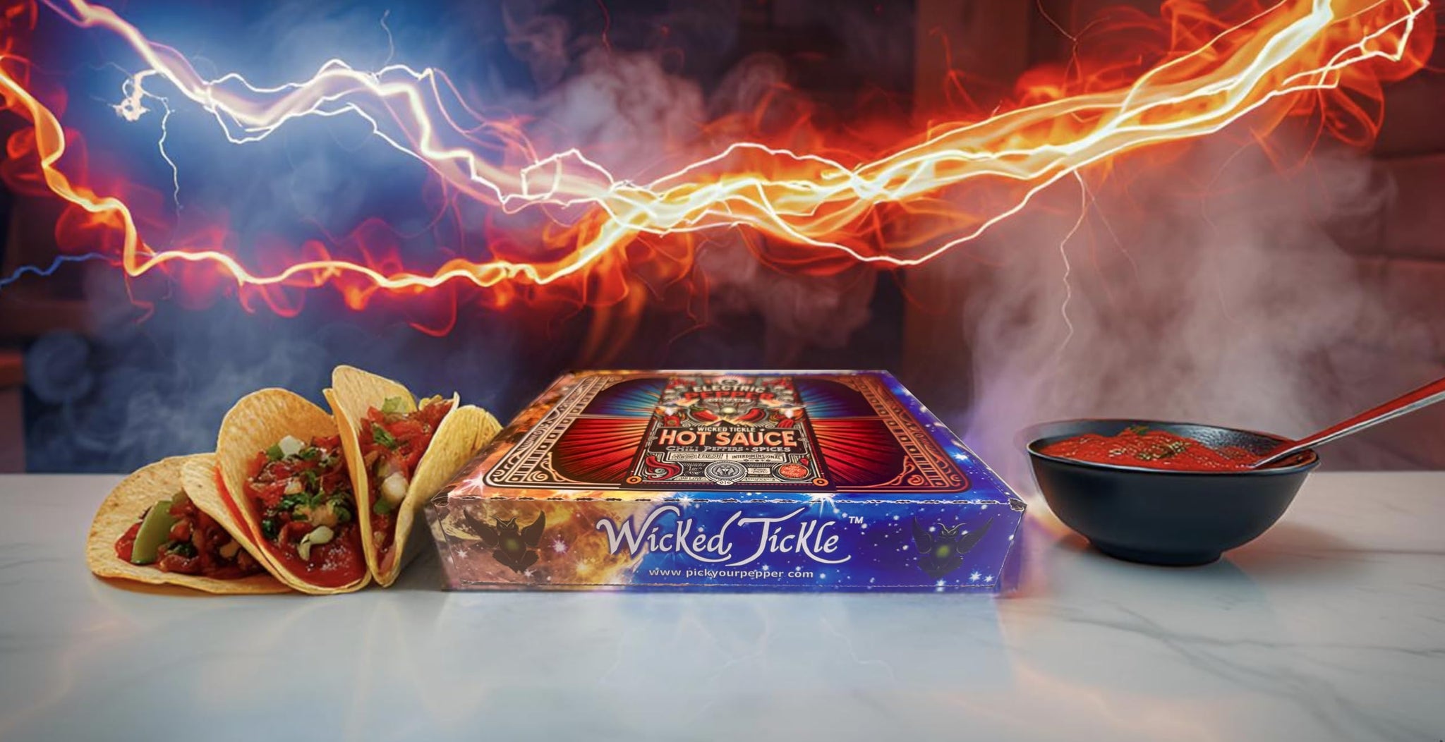 Wicked Tickle Hot Sauce Gift Set - Carolina Reaper, Scorpion, Ghost & Habanero, 4 Pack, 5 oz Bottles