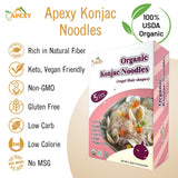 Apexy Organic Shirataki Konjac Noodle 8 Pouches Total 42.24oz. Low Calorie, Low-Carb Gluten Free, Vegan, Keto and Paleo-Friendly. (Angel Hair Shapes)