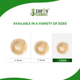 Earth Cleanse Palm Leaf Bowls 4 Inch Round 25 Pack - Disposable Bowls, Heavy Duty, Plastic Free, Compostable Dinnerware for Snacks, Desserts, Dips