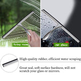 K Kwokker 12 Inch Squeegee for Shower, Shower Squeegee with Suction Cup Hooks, for Glass Door Marble Mirror Bathroom, Chrome Plated Stainless Steel