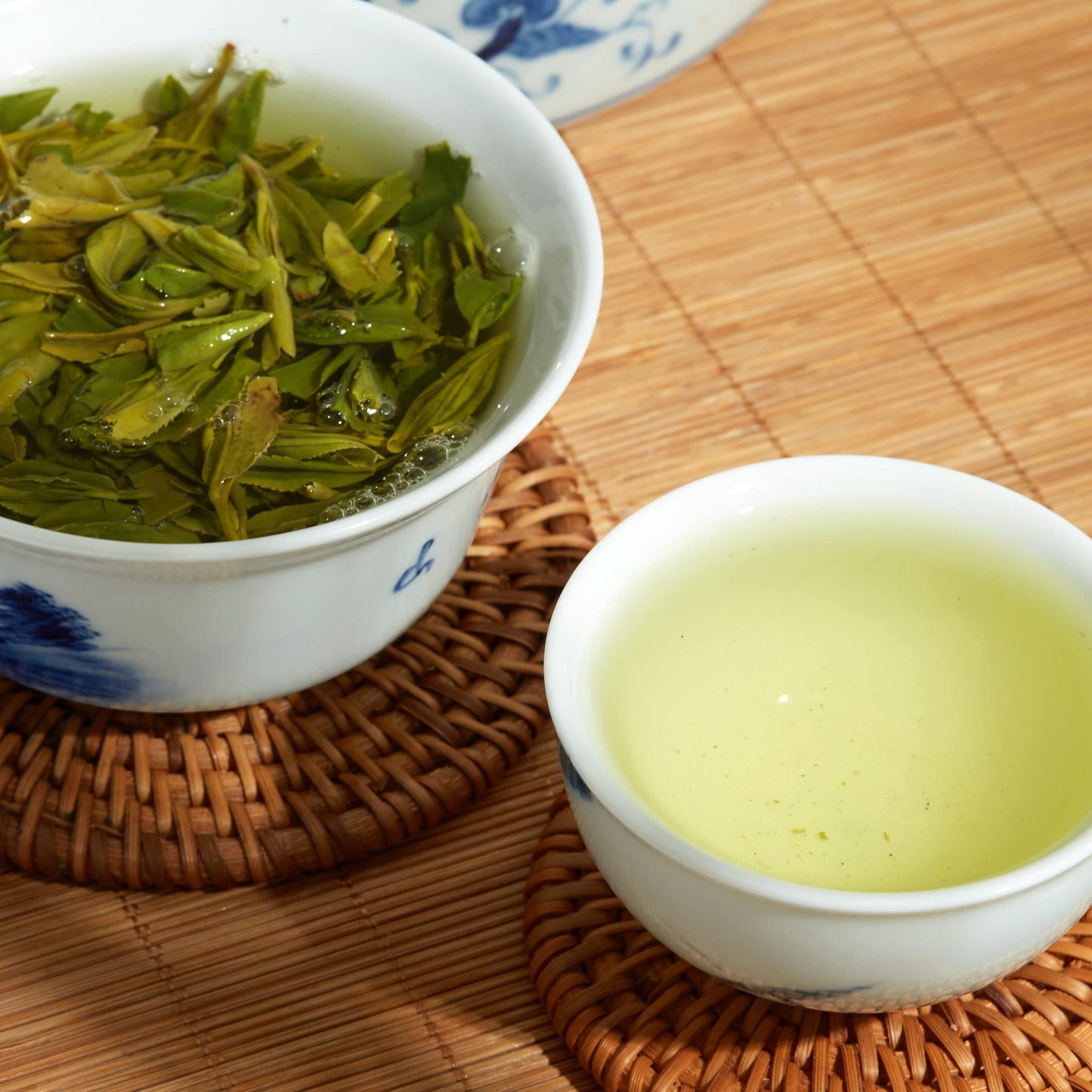 ChaWuWarmSun [B] LongJing Green Tea Loose Leaf - 3.5oz/100g Dragon Well Tea - Traditional Roasted Fried Bean Aroma - Spring Harvest - Hangzhou Chinese