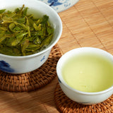 ChaWuWarmSun [B] LongJing Green Tea Loose Leaf - 3.5oz/100g Dragon Well Tea - Traditional Roasted Fried Bean Aroma - Spring Harvest - Hangzhou Chinese