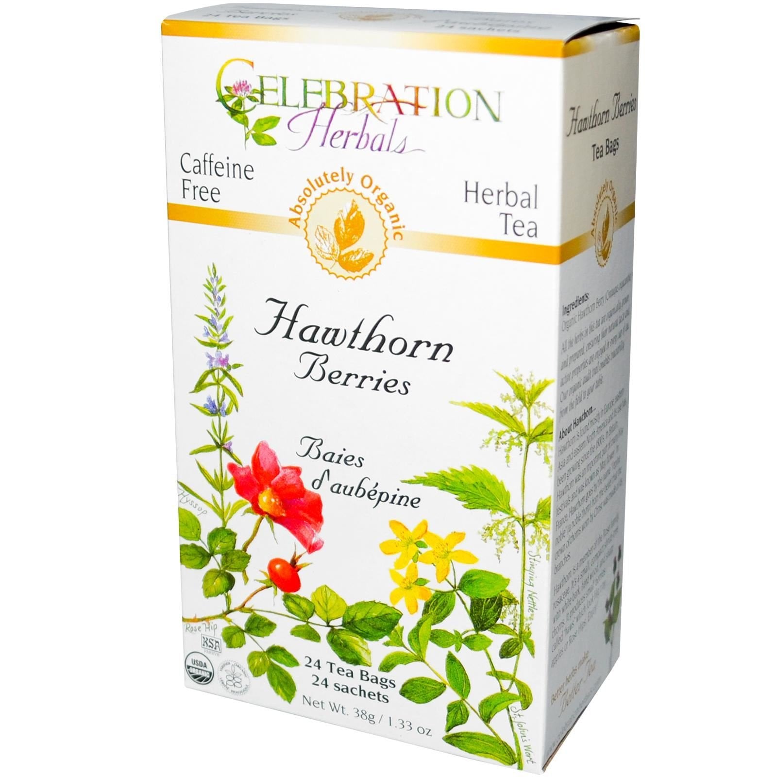 Celebration Herbals Teabags Herbal Tea Hawthorne Berries Organic - 24 Herbal Tea Bags