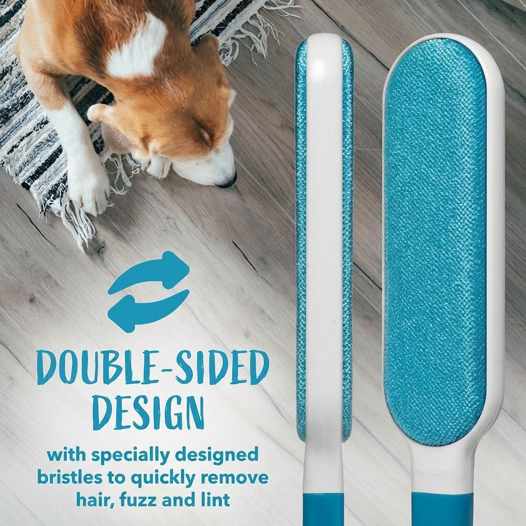 Lint Brush and Pet Hair Remover for Laundry, Clothes, Couches, Car Seats, Furniture and Fabric. Reusable Dog and Cat Fur Wizard Hair Removal Brush