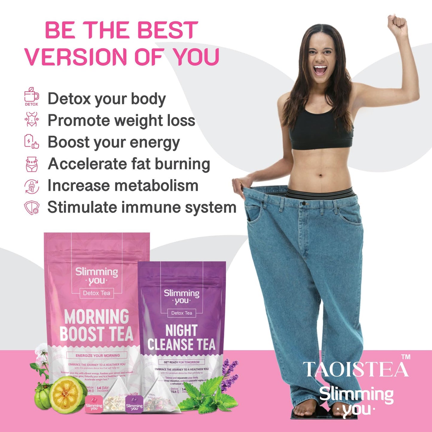 TAOISTEA Detox Tea - 14 Day Natural Herbal Blends for Colon Cleanse, Bowel Movement and Regulation, Promote Digestive Health and Weight Loss for Men
