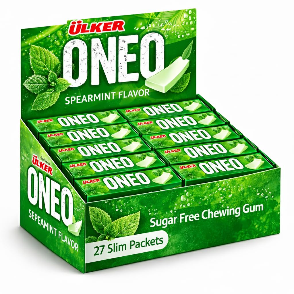 Ceres Gourmet Spearmint Sugar Free Gum Sticks - Xylitol Chewing Gum Slim Packs - 27 Packs with 7 Individually Wrapped Pieces Each - Long Lasting