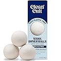 Cleancult Wool Dryer Balls (3 Count) - Made from 100% New Zealand Wool - Biodegradable Dryer Balls - Shorten Dry Times, Soften Clothes, and Stop