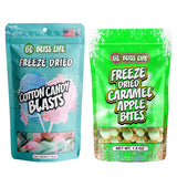 Bliss Life Freeze Dried Caramel Apple & Cotton Candy 1.5oz Bundle, Whimsical Fluffy Treats, Sweet and Fun Snacks for Kids