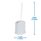 Bath Bliss Self Closing Lid Toilet Brush with Rim Scrubber | Dimensions: 5. 9" x 5. 3" x 15. 4" | Self Closing | 360 Degree Bristle | Bathroom