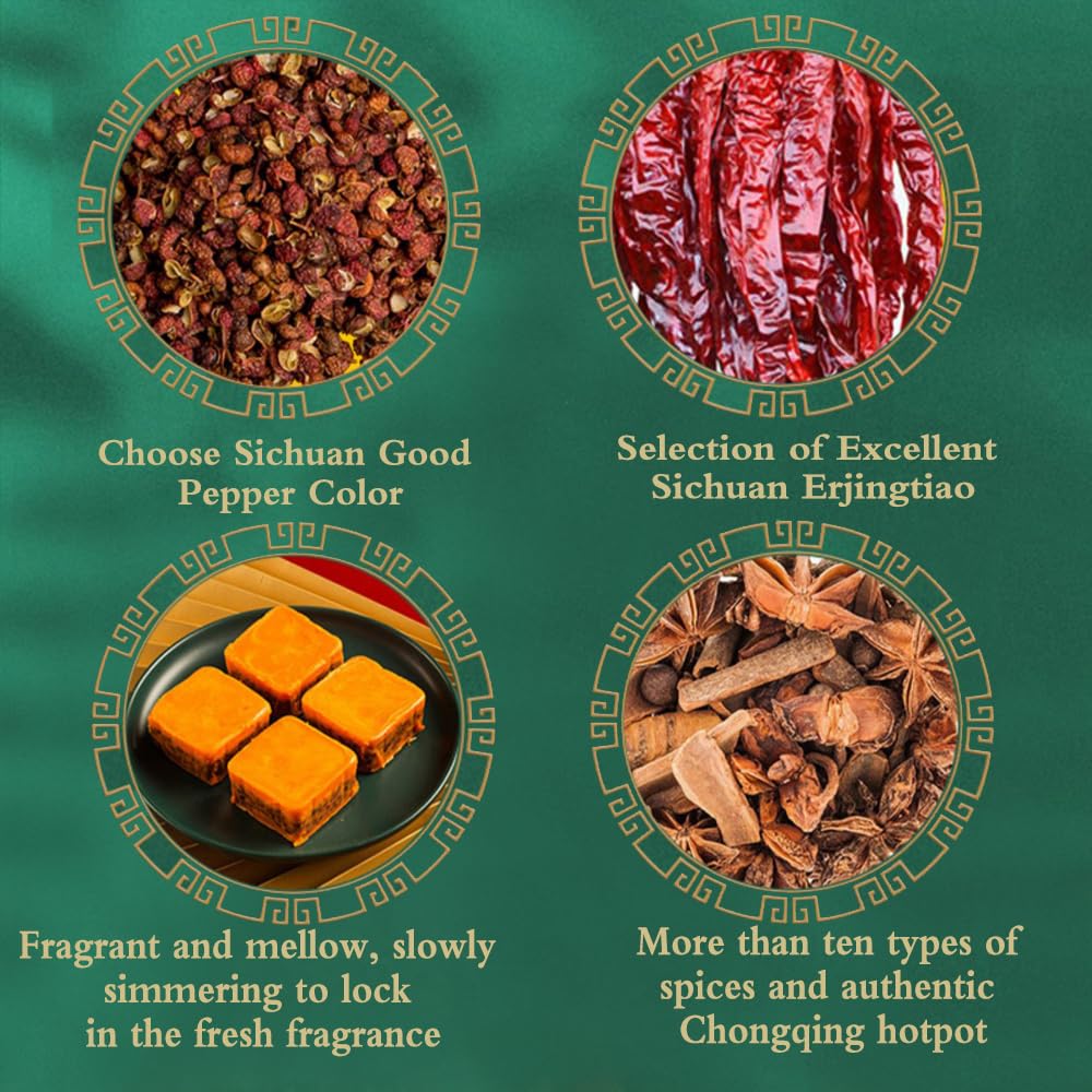 12.69 Oz (360g) Chongqing Qiaotou Hot Pot Base, Spicy And Fresh Hot Pot Base, Material