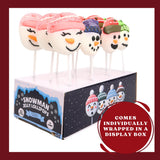 Sweetzo Snowman Jelly Lollipops, Individually Wrapped Gummy Christmas Candy, Holiday Stocking Stuffers (Pack of 12)