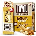 ToYou Gluten Free Chewy Fruit and Nut Bars - Healthy Protein Snacks | Banana Foster - 1.41 Ounce (Pack of 12) | Soft Chewy, Fiber-Packed Granola Bars