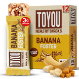 ToYou Gluten Free Chewy Fruit and Nut Bars - Healthy Protein Snacks | Banana Foster - 1.41 Ounce (Pack of 12) | Soft Chewy, Fiber-Packed Granola Bars