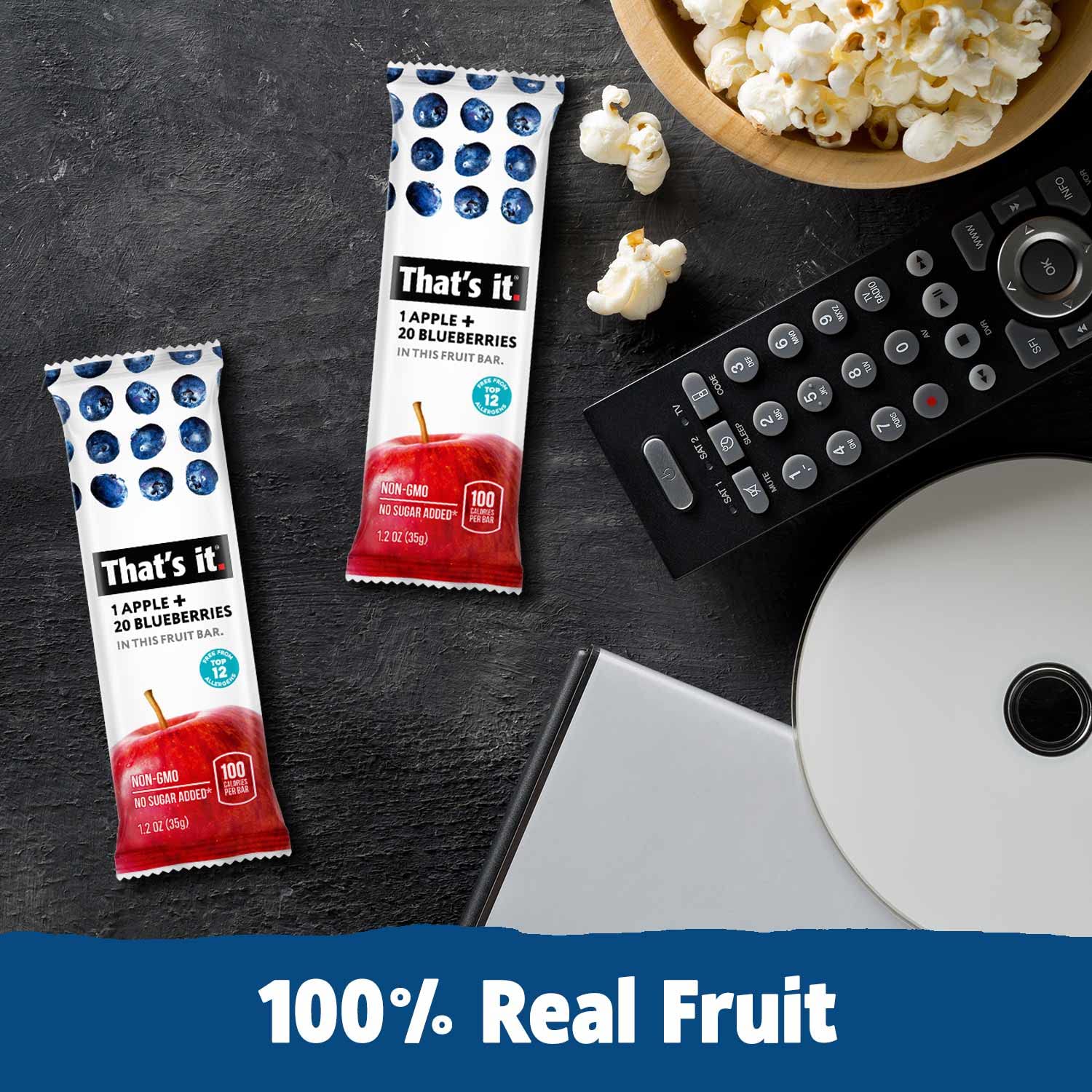 That's it. (48 Count) Variety Pack | Strawberry, Blueberry, Mango & Cherry flavors | 100% Natural Real Fruit bars. Strawberry. Plant-based, Vegan
