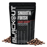 Blackout Coffee Smooth Finish Whole Bean Coffee - Light Roast, Bright & Smooth Taste - Freshly Roasted 12oz Bag