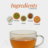 ANYA Herbal Lactation tea, 20 bags - Ginger, Moringa, Fenugreek, Toxicologist-approved, Breastfeeding Safe. Organic Essentials hydration