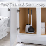 Bath Bliss 2 Pack 2-in-1 Bowl Brush & Plunger in White