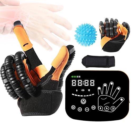 Salario Rehabilitation Robot Gloves,Stroke Hemiplegia Rehabilitation Training Equipment, Finger Straightening Brace Guard Protector, for Hand Function