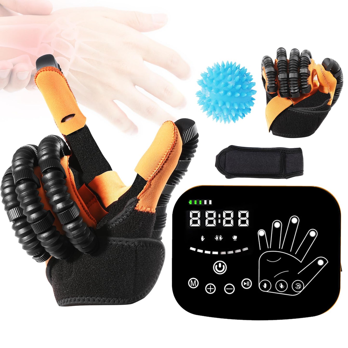 Salario Rehabilitation Robot Gloves,Stroke Hemiplegia Rehabilitation Training Equipment, Finger Straightening Brace Guard Protector, for Hand Function