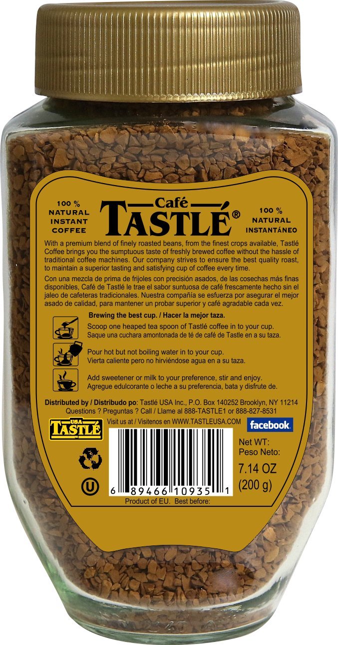 Cafe Tastle Gold Freeze Dried Instant Coffee, 7.14 Ounce