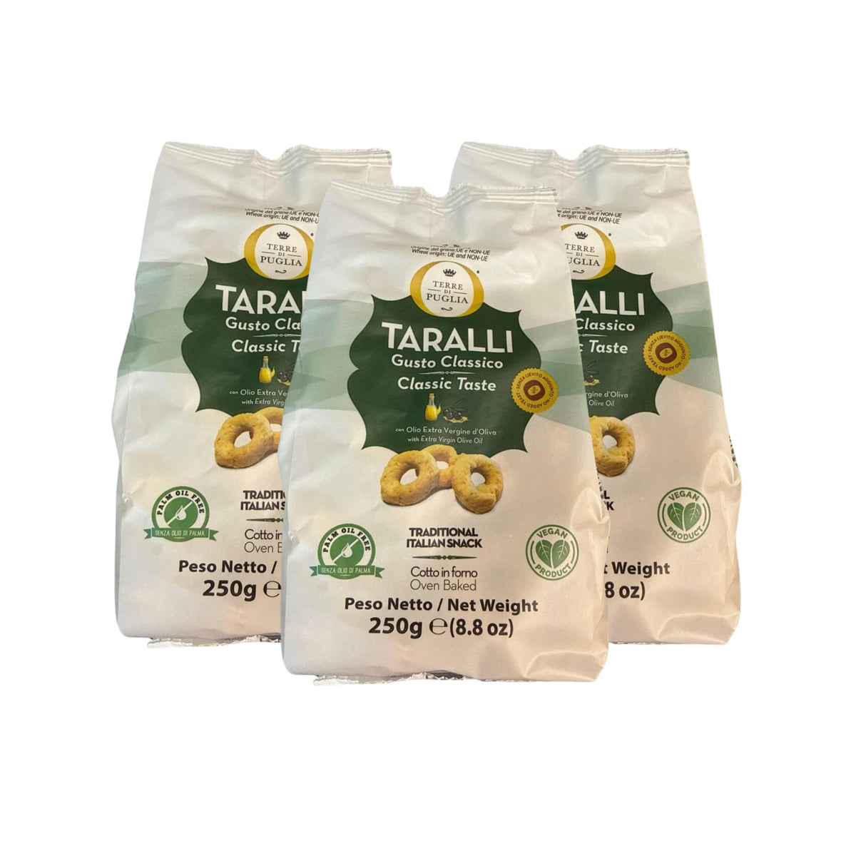 Terre Di Puglia, Taralli Classic, 8.8 oz (Pack of 3)