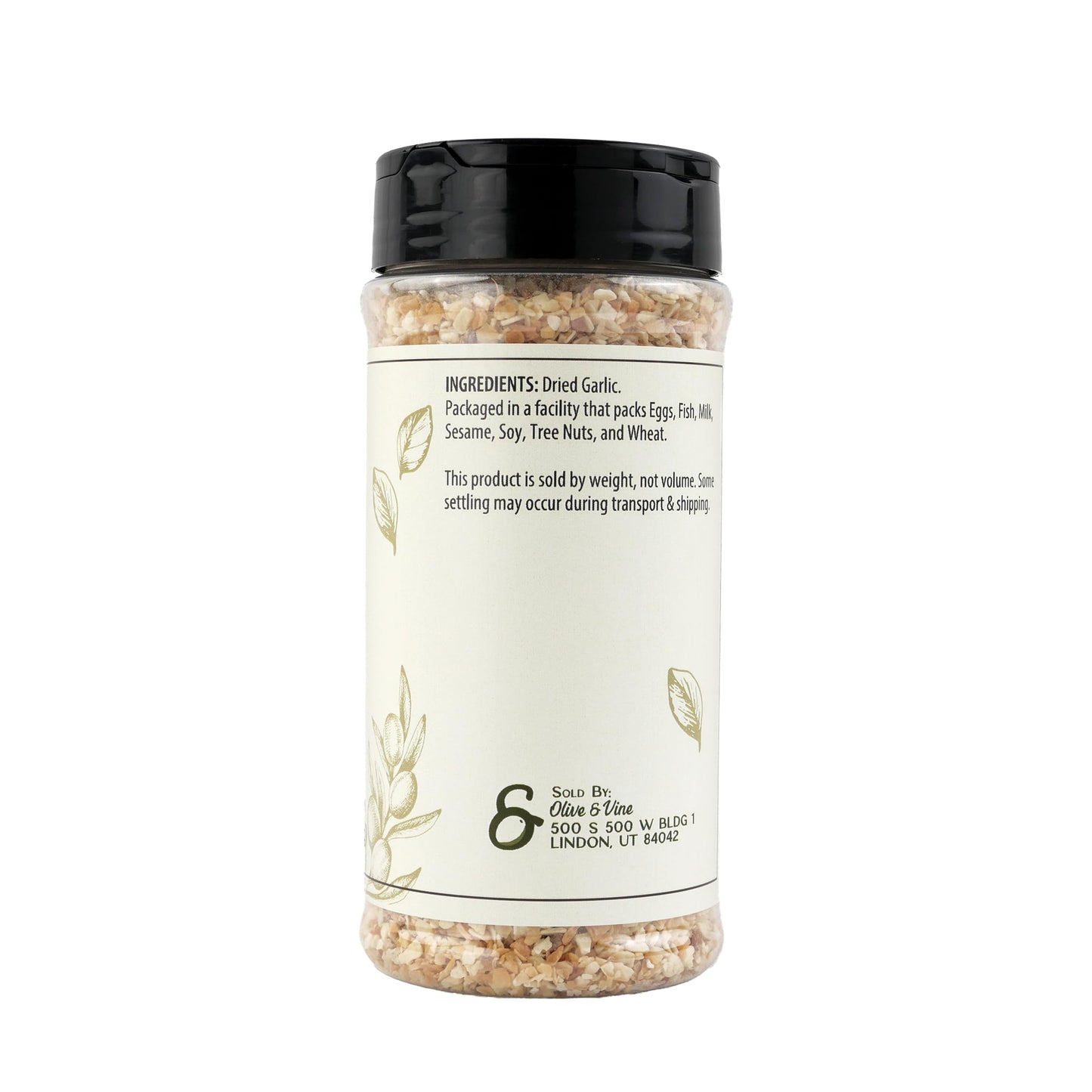Olive & Vine Minced Dried Garlic, Bold Flavor, For Sauces & Marinades, Rich Tradition, Authentic Taste, For Global Recipes (9.6 Ounce)