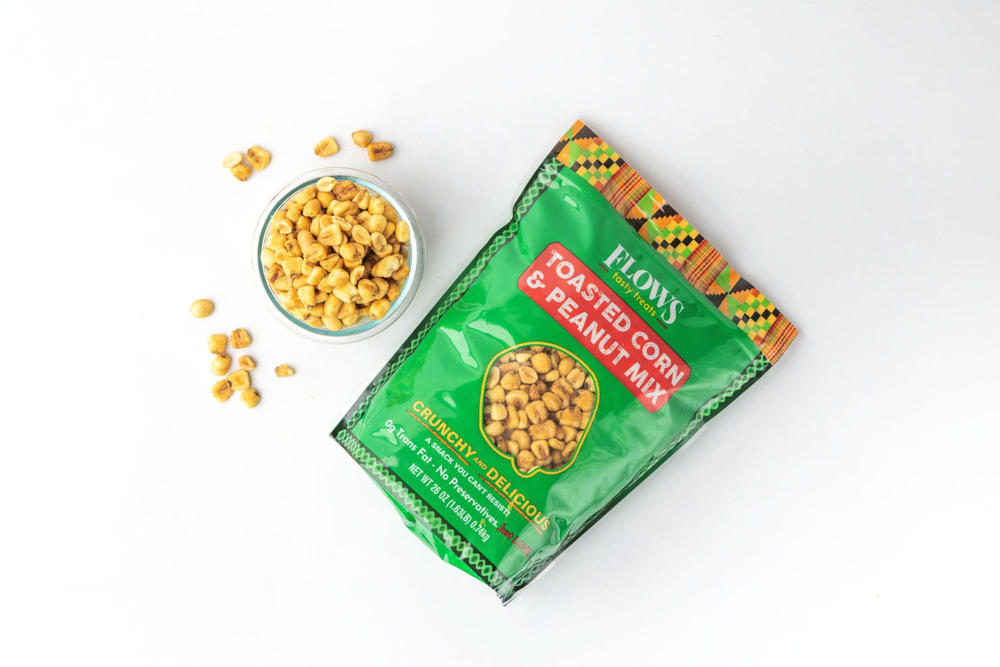 Flows Tasty Treats, Toasted Corn & Peanut Crunchy Mix, 26 Ounce
