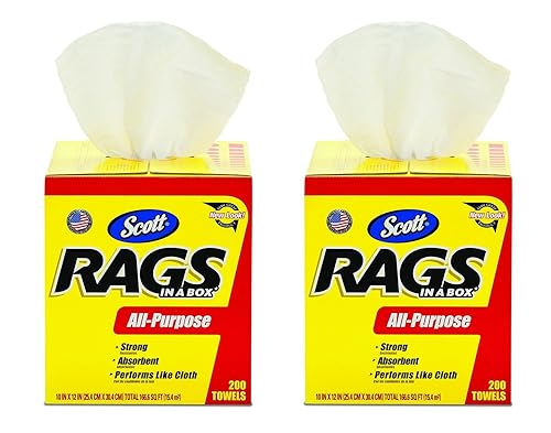 Kimberly-Clark Scott 75260 Rags in a XDznk Box, White, 2 Boxes of 200 Towels ufGXl