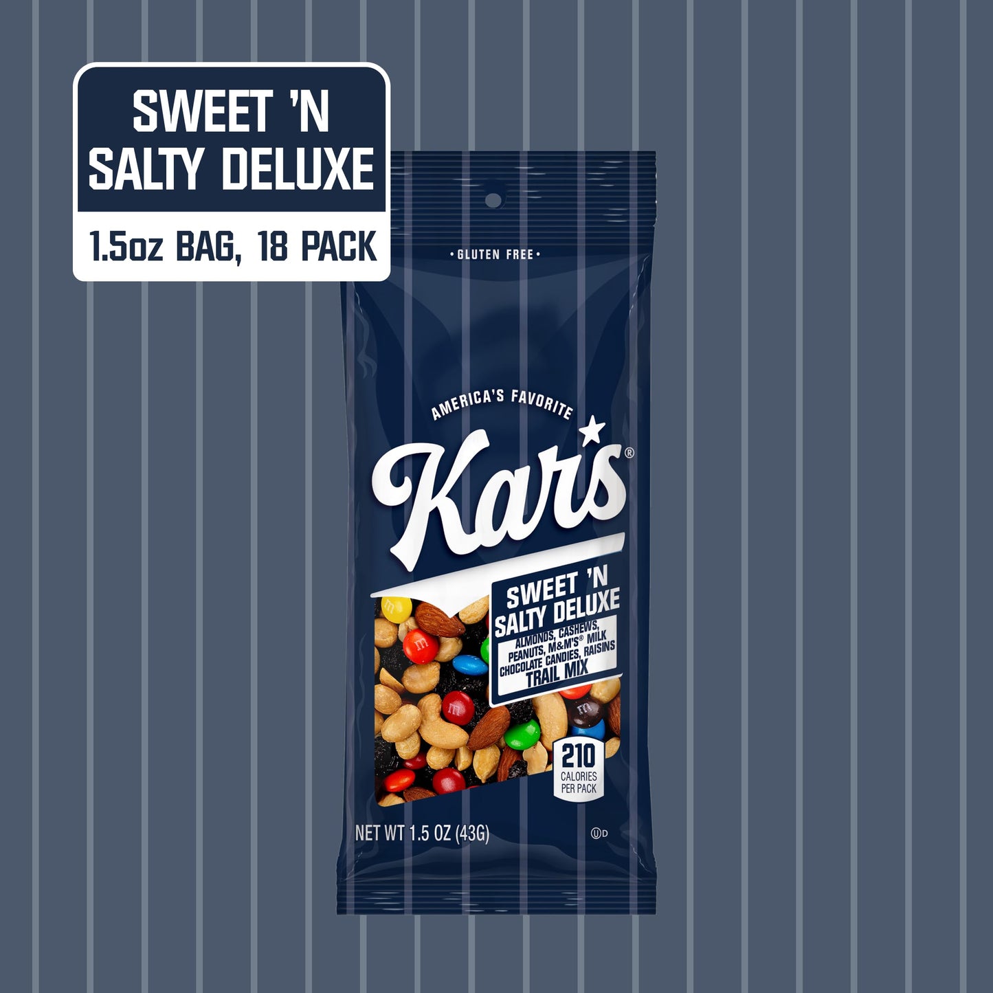 Kar’s Nuts Sweet ‘N Salty Deluxe Trail Mix, 1.5 oz - Grab & Go Bags, Individual Snack Packs (Pack of 18), Gluten-Free Trail Mix Snack