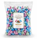 Easter Milk Chocolate Candy Pieces Pastel Foil Wrapped Bulk Bag - 1 lb (Approx. 100 pieces)