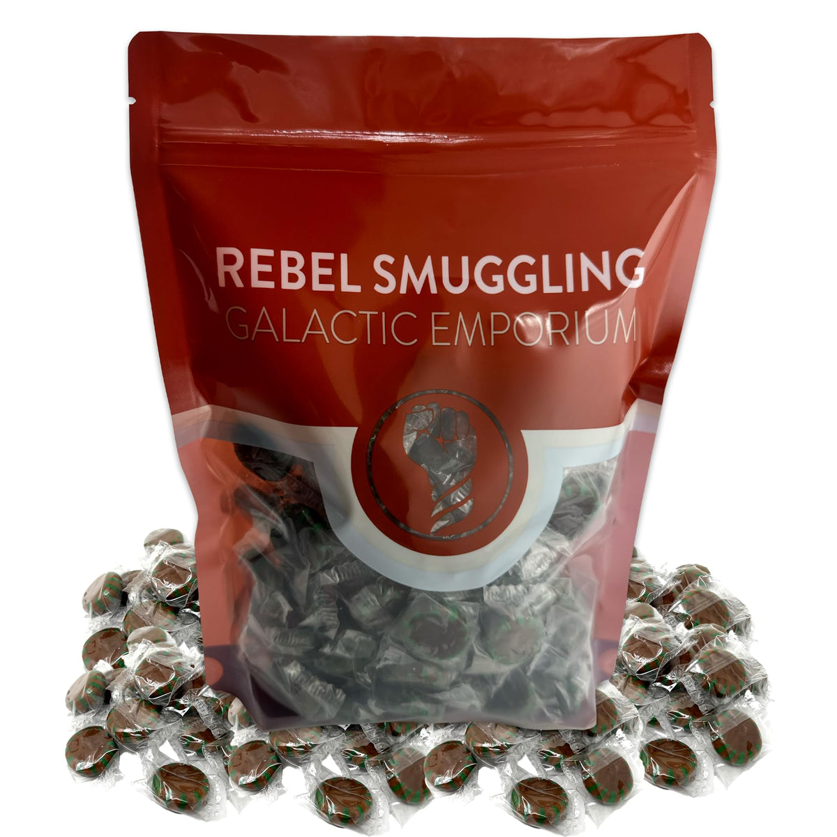 Chocolate Candy Mints Bulk 2lb Bag of Chocolate Mints Individually Wrapped by Rebel Smuggling Galactic Emporium.