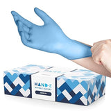 Hand-E Disposable Blue Nitrile Gloves Medium - 100 Count - Kitchen Gloves - Powder Free, Latex Free Medical Exam Gloves with Textured Grip Fingertips